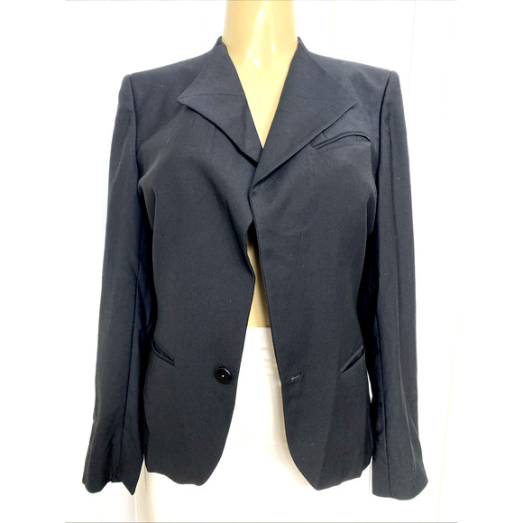 Chloe Black Wool Jacket Blazer Long Sleeve Lined One Button Women's 38 8 - Picture 1 of 9